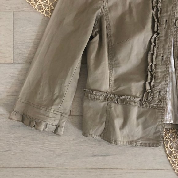 LOFT Tan Ruffle Trim Jacket - Picture 4 of 10